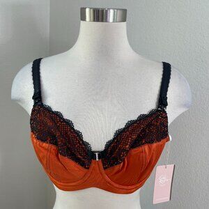 NEW Cake Lingerie 34D Ginger Macaroon Maternity Nursing Bra Lace Satin Underwire